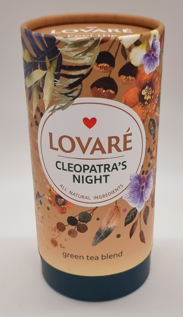 Чай зелений листовий Lovare Cleopatra's Night з ананасом, яблуком, пелюстками 80 г