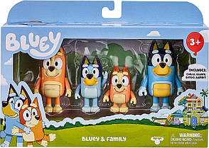 Набір із 4 рухомих фігурок Bluey Family