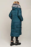 Довге пальто-куртка на зиму Барбара морська хвиля, р-ри 48-58, фото 2
