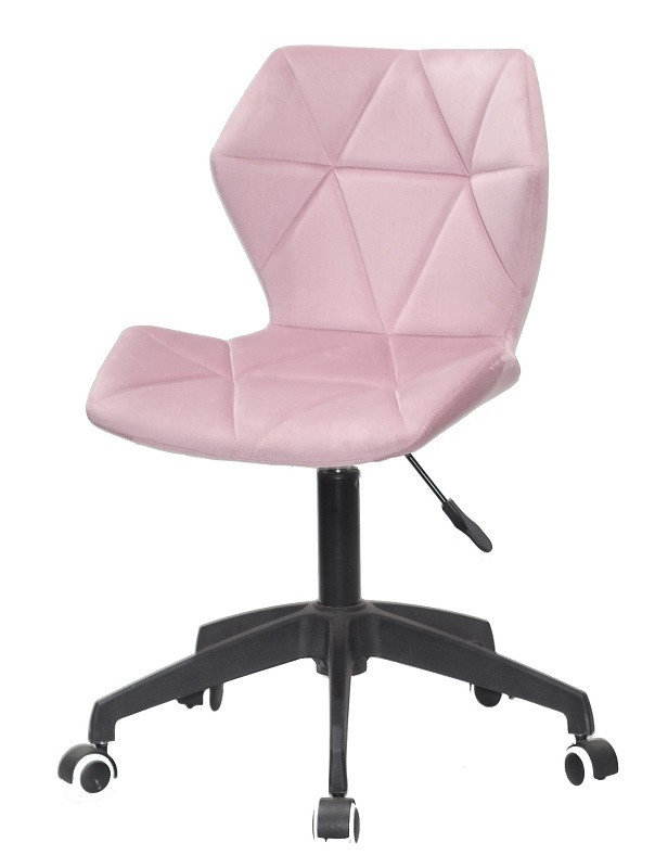 Стілець Torino BK Modern Office велюр рожевий 1021 на чорній хрестовині з коліщатками, фото 1