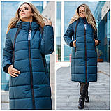 Стильне зимове жіноче пальто Одрі хакі, розміри 42-58, фото 6