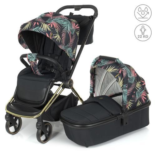 Коляска універсальна 2в1 Camino ME 1091-G PERSONA Black Pink Palm, фото 1