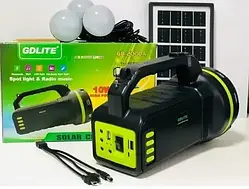 Портативна автономна електростанція — повербанк GDLITE GD-2000A із сонячною панеллю, Bluetooth, FM радіо