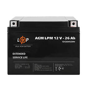 Акумулятор AGM LPM 12V — 26 Ah LogicPower 4134