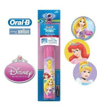 Електрична дитяча зубна щітка на батарейках "Oral-B" Принцеси незнімна насадка (TP0021-2)