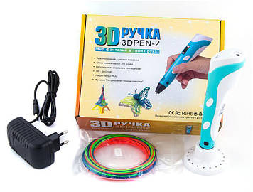 3D-ручка 2 покоління Jia Yue Toys для малювання з LCD-дисплеєм блакитний