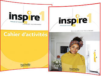 Inspire 1. Livre+Cahier d'activités. Комплект книг з французької мови. Підручник+Зошит. Hachette