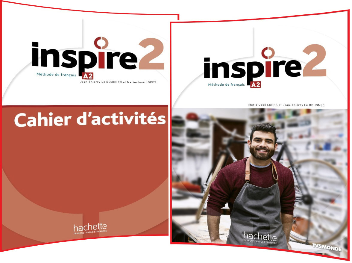 Inspire 2. Livre+Cahier d'activités. Комплект книг з французької мови. Підручник+Зошит. Hachette