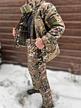 Тактичний зимовий костюм Softshell з мембраною у кольорі мультикам та розрахований на температуру -20, фото 3