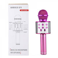 Беспроводной микрофон для караоке WS-858 WSTER. ZO-100 Цвет: розовый