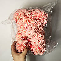 Найкращий подарунок: ведмедик з штучних 3D троянд 25 см. HA-461 Колір: помаранчевий