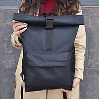 Рюкзак Ролл Топ. Дорожная сумка, сумка для похода из ткани. Модель №9543. WK-855 Цвет: черный