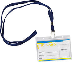 Бейдж горизонтальний Buromax на шнурку 110х80мм BM.5411