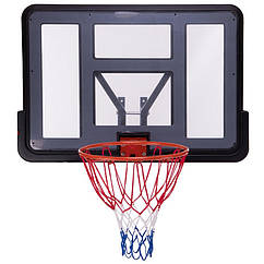 Щит баскетбольний аматорський Basketball Hoop 110х75 см з кільцем 45 см і сіткою (S007)
