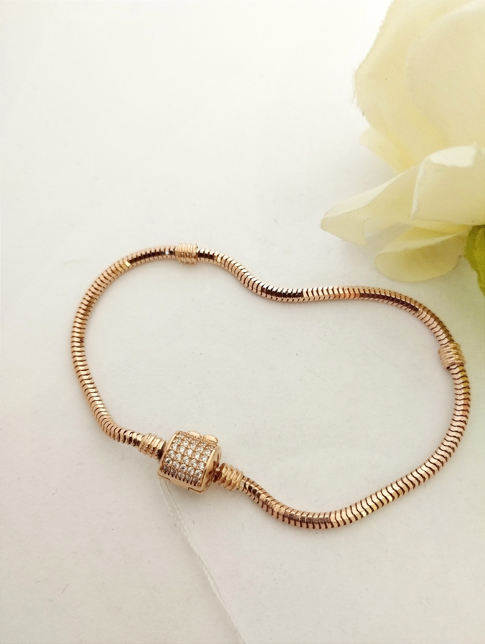 Золотий браслет снейк, золотий браслет золотий браслет із цирконієм