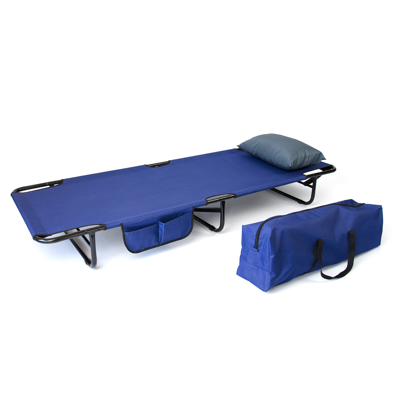 Раскладная кровать (раскладушка) Vitan Компакт d25 мм Синяя (2110144) - фото 1 - id-p1726575100