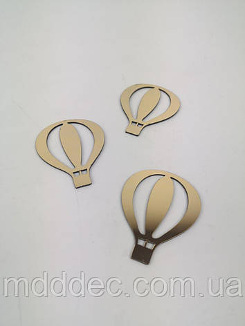 Набір дзеркальних золотих бірок повітряна куля, бірки повітряна куля, фото 1