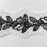 Ажурне мереживо макраме чорно-білого кольору, ширина 4,5 см., фото 5