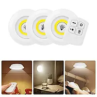 🧡Світлодіодний сенсорний нічник з пультом LED light with Remote Control набір 3 шт