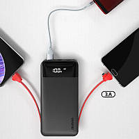 Портативное зарядное устройство Dudao 2x USB power bank 10000mAh 2A built-in cable 3in1