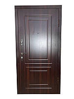 Металлическая входная дверь в квартиру с МДФ накладками 2050х970/870 Левые/Правые пленка - орех темный
