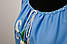 Вишиванка жіноча з довгим рукавом - реглан, вишивка - лілія, Онікс, колір - блакитний., фото 5