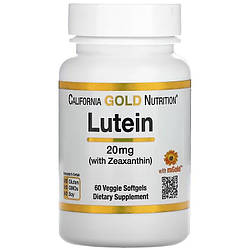 Лютеїн вітаміни California Gold Nutrition Lutein 20 mg (60 капсул.)