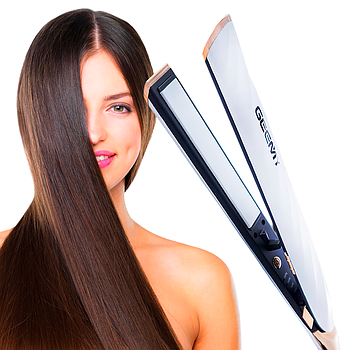 Праска для вирівнювання волосся, GM-490, Білий / Випрямляч для волосся / Щипці для випрямлення волосся