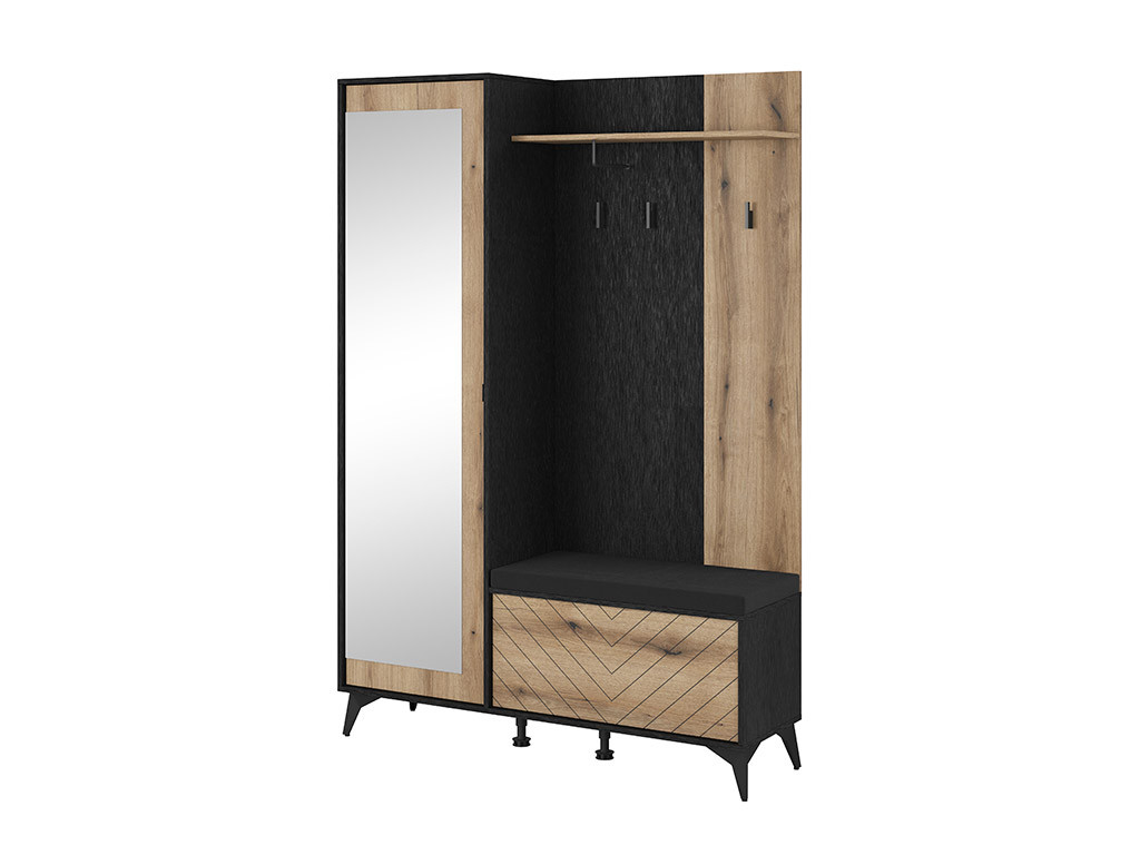 Передпокій Diamond М'яке сидіння, ДСП ламінована, ДСП ламінована, система відкриття PUSH-CLICK, скандинавський, фото 1