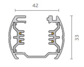Трек 2м 3ф чорний овальний для світильників на шинопровід, фото 2
