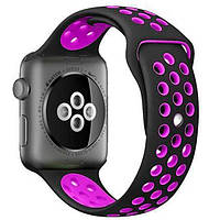 Ремінець силіконовий NIKE для Apple Watch 38 | 40 | 41 мм LARGE SIZE 6_BLACK-PURPLE