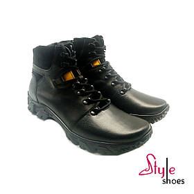 Черевики чоловічі зимові з натуральної шкіри чорного кольору. “Style Shoes”