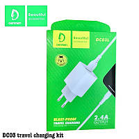 Мережевий зарядний пристрій DENMEN DC03L + CABLE USB Lightning 2.4A 1USB