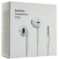 Навушники дротові EarPods FOR APPLE A1472 MNHF2ZM/A ORIGINAL HEADPHONE PLUG 3.5MM