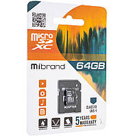 Карта пам'яті micro 64Gb Mibrand SDXC (UHS-1) class 10 (adapter SD)