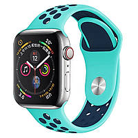 Ремінець силіконовий NIKE для Apple Watch 42 44 | 45 мм LARGE SIZE 16_TURQUOISE-BLACK