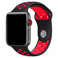 Ремінець силіконовий NIKE для Apple Watch 42 44 | 45 мм LARGE SIZE 18_BLACK-RED