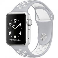 Ремінець силіконовий NIKE для Apple Watch 42 44 | 45 мм LARGE SIZE 4_GREY-WHITE