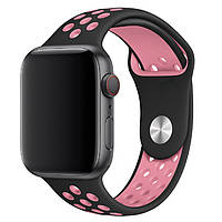 Ремінець силіконовий NIKE для Apple Watch 42 44 | 45 мм LARGE SIZE 7_BLACK-PINK