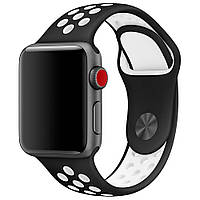 Ремінець силіконовий NIKE для Apple Watch 38 | 40 | 41 мм LARGE SIZE 12_BLACK-WHITE