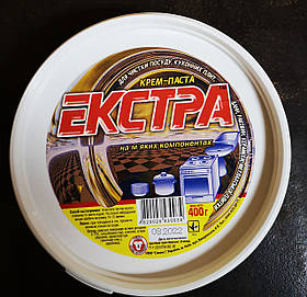 Крем-паста для чищення Екстра 400 г .(для чищення посуду, кухонних плит, ванн, раковин, кераміки)