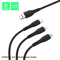 Кабель USB Denmen D16T USB - Type-C (3.6A) BLACK