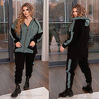 Женский теплый спортивный костюм на флисе. Костюм штаны + кардиган на молнии с капюшоном Р- 48-50,52-54,56-58