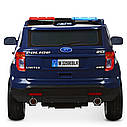 Дитячий електромобіль Джип M 3259 EBLR-1-2, Ford Police, колеса EVA, шкіряне сидіння, чорно-білий, фото 6