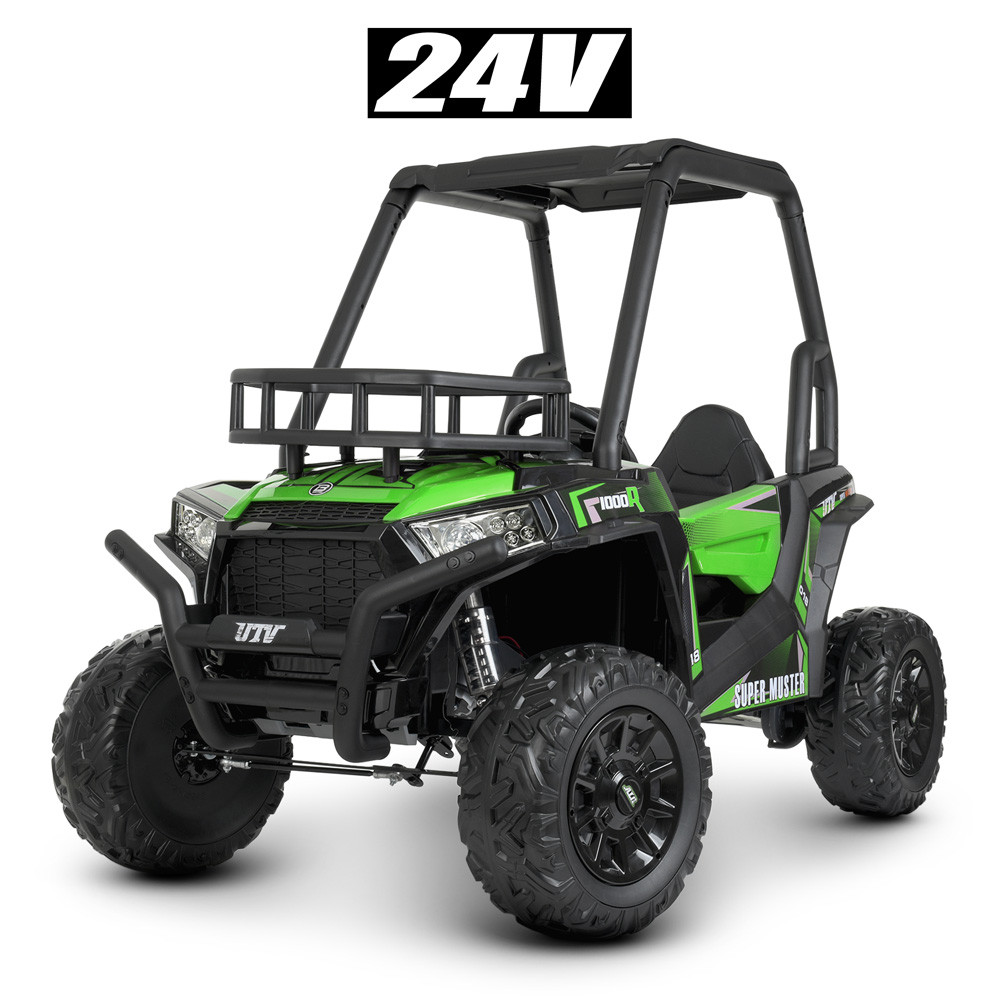 Двомісний дитячий електромобіль Джип JS 360 EBLR-5 (24V), BUGGY, 2 мотора 200W, EVA колеса, Шкіра, зелений, фото 1