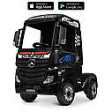 Дитячий електромобіль двомісний Вантажівка Mercedes Actros, шкіряне сидіння, EVA колеса, чорний, фото 2