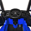 Дитячий електромобіль Вантажівка M 4208 EBLR-4, Mercedes Actros, шкіряне сидіння, EVA колеса, синій, фото 5