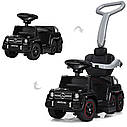 Дитячий електромобіль каталка-толокар M 3853 EL-3, Mercedes-Benz, гумові колеса, шкіряне сидіння, чорний, фото 2