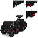 Дитячий електромобіль каталка-толокар M 3853 EL-3, Mercedes-Benz, гумові колеса, шкіряне сидіння, чорний, фото 4