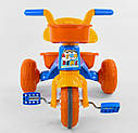 Триколісний велосипед Pilsan 07-169 БЛАКИТНИЙ з помаранчевим, пластикові колеса з гумовою накладкою кошик, фото 2